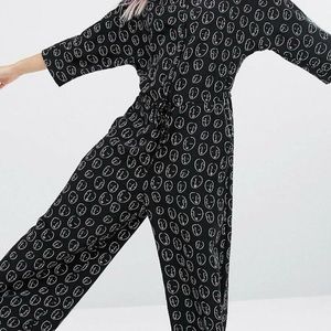 Monki Face Drawstring Jumpsuit